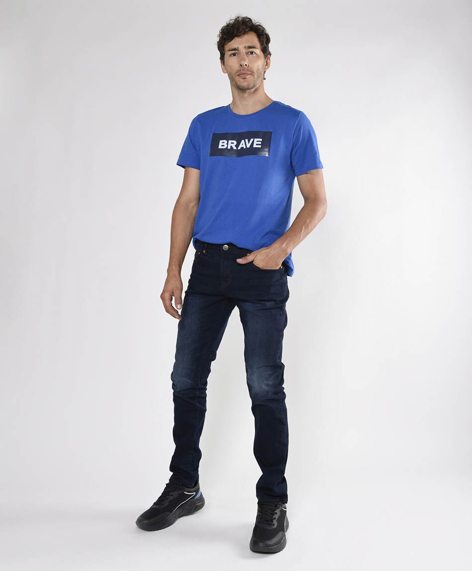 Jeans hombre desgastado skinny fit