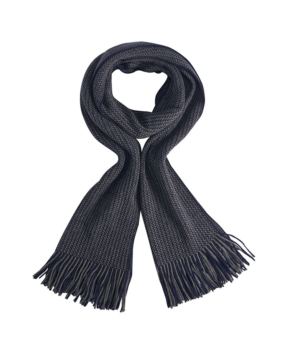 Bufanda hombre gris flecos