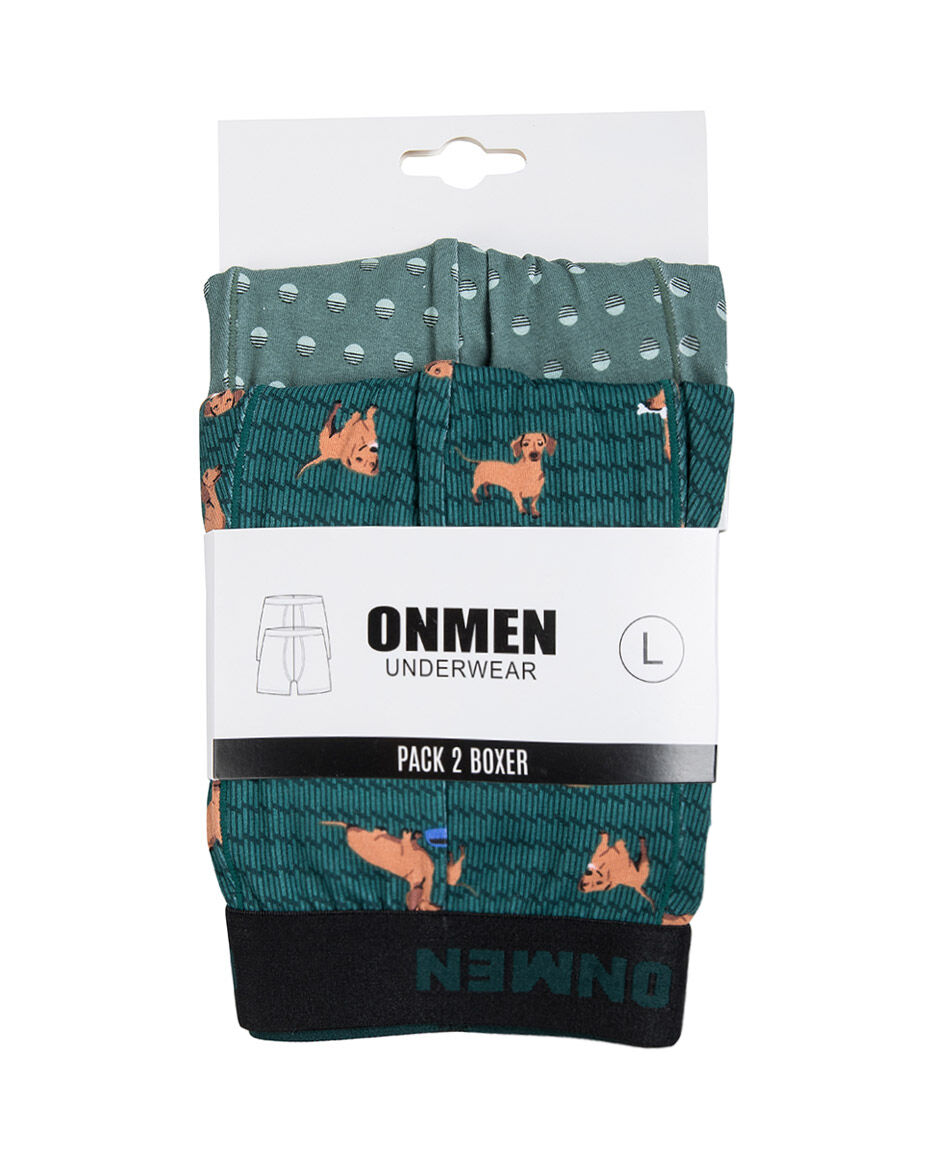 Pack 2 boxer hombre dog green