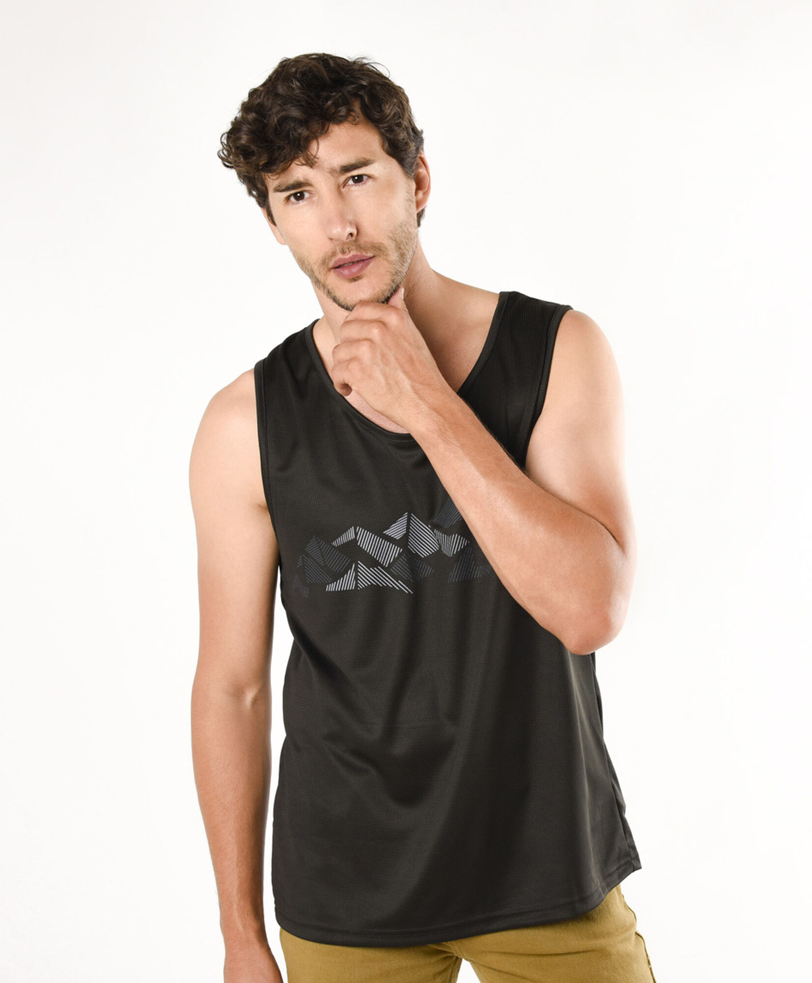 Polera hombre montaña sin mangas Polera hombre montaña sin mangas
