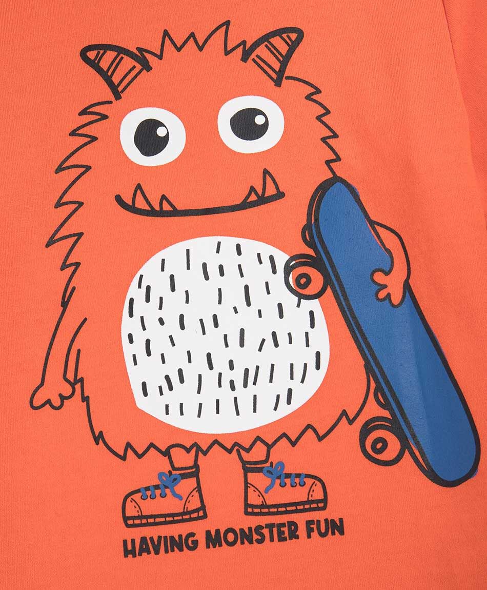 Polera beb&eacute; manga larga monstruo