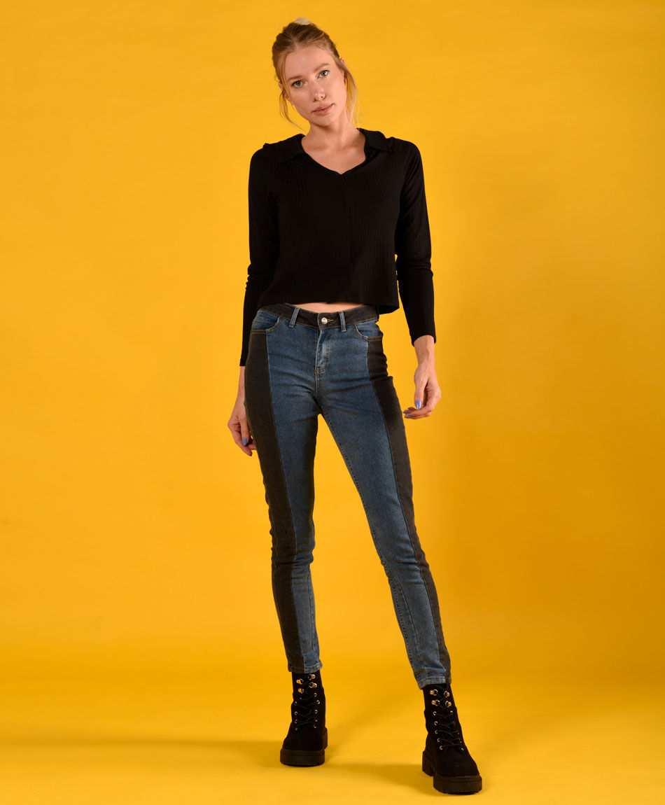 Jeans tiro alto skinny fit