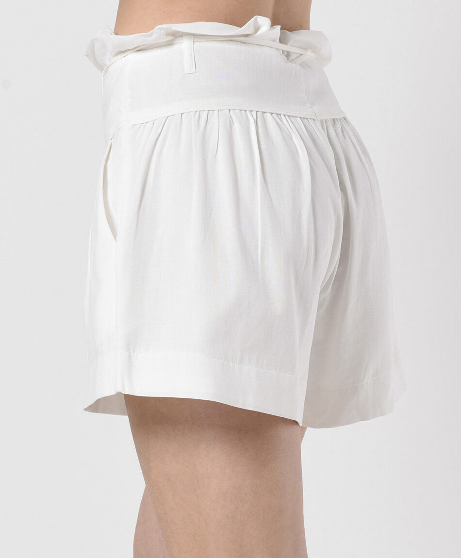 Short mujer lino pinzas y lazo