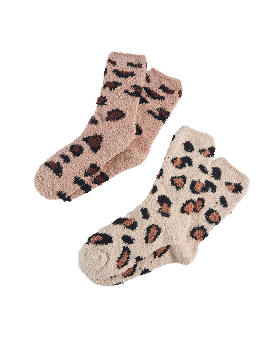 Pack 2 calcetines mujer animal print