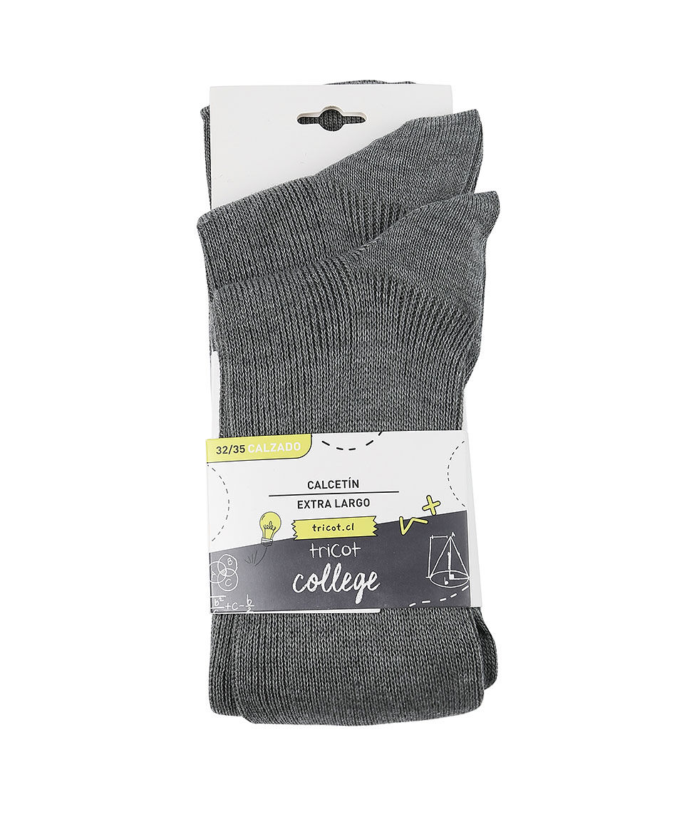Pack 2 calcetines escolar extra largo gris
