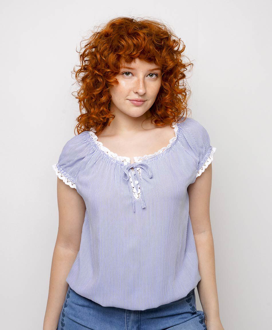 Blusa mujer rayas amarre