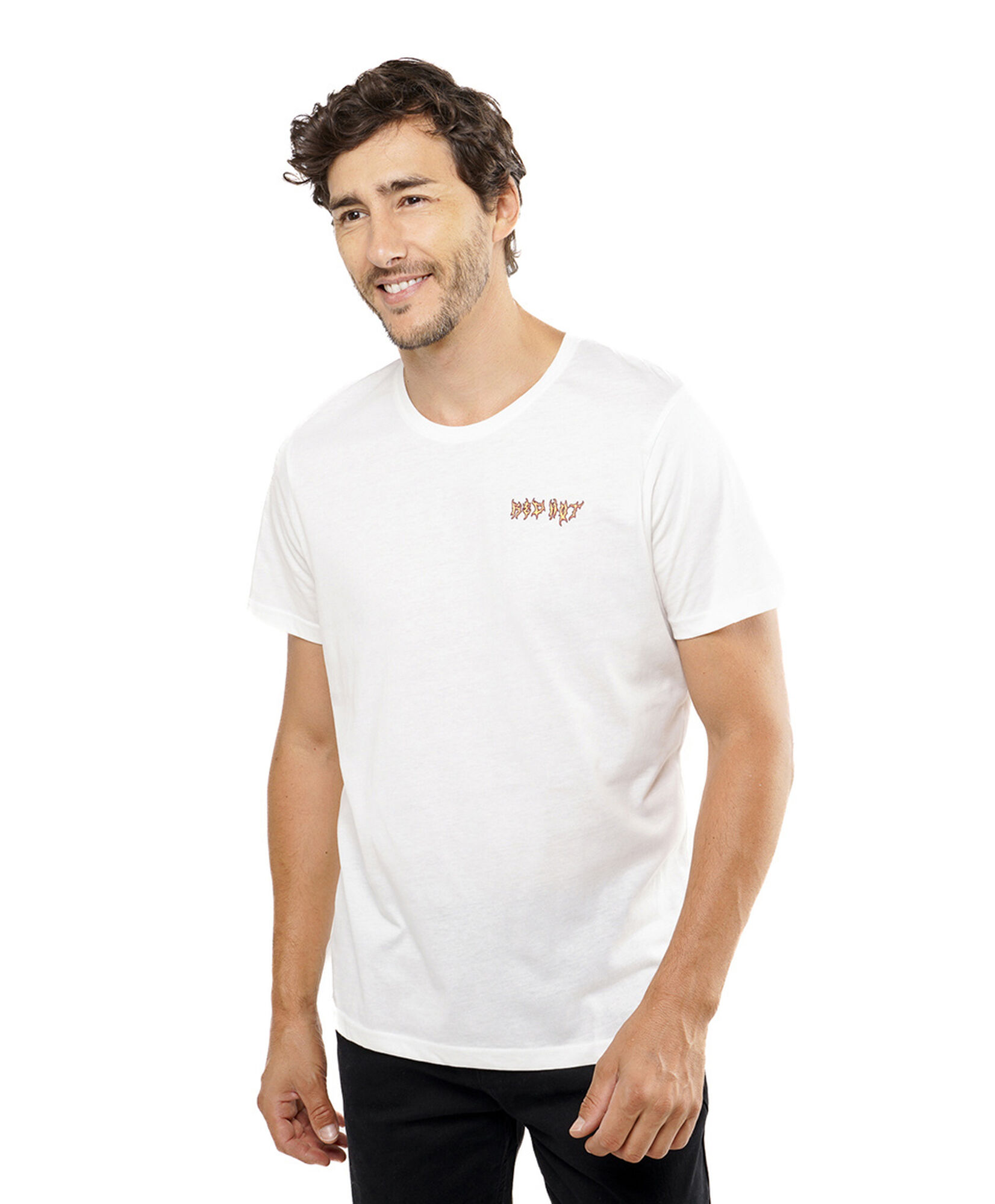 Polera hombre doble estampado fuego Polera hombre doble estampado fuego