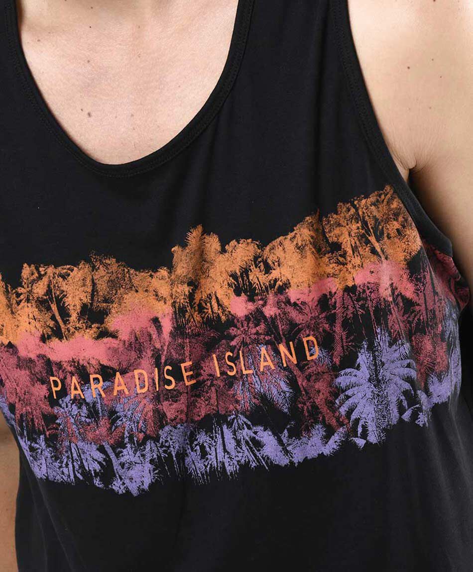 Polera hombre palmeras sin mangas