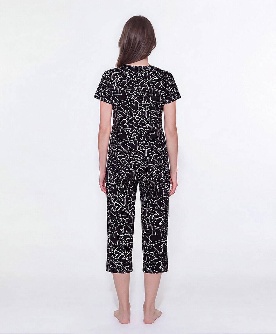 Pijama mujer capri corazones