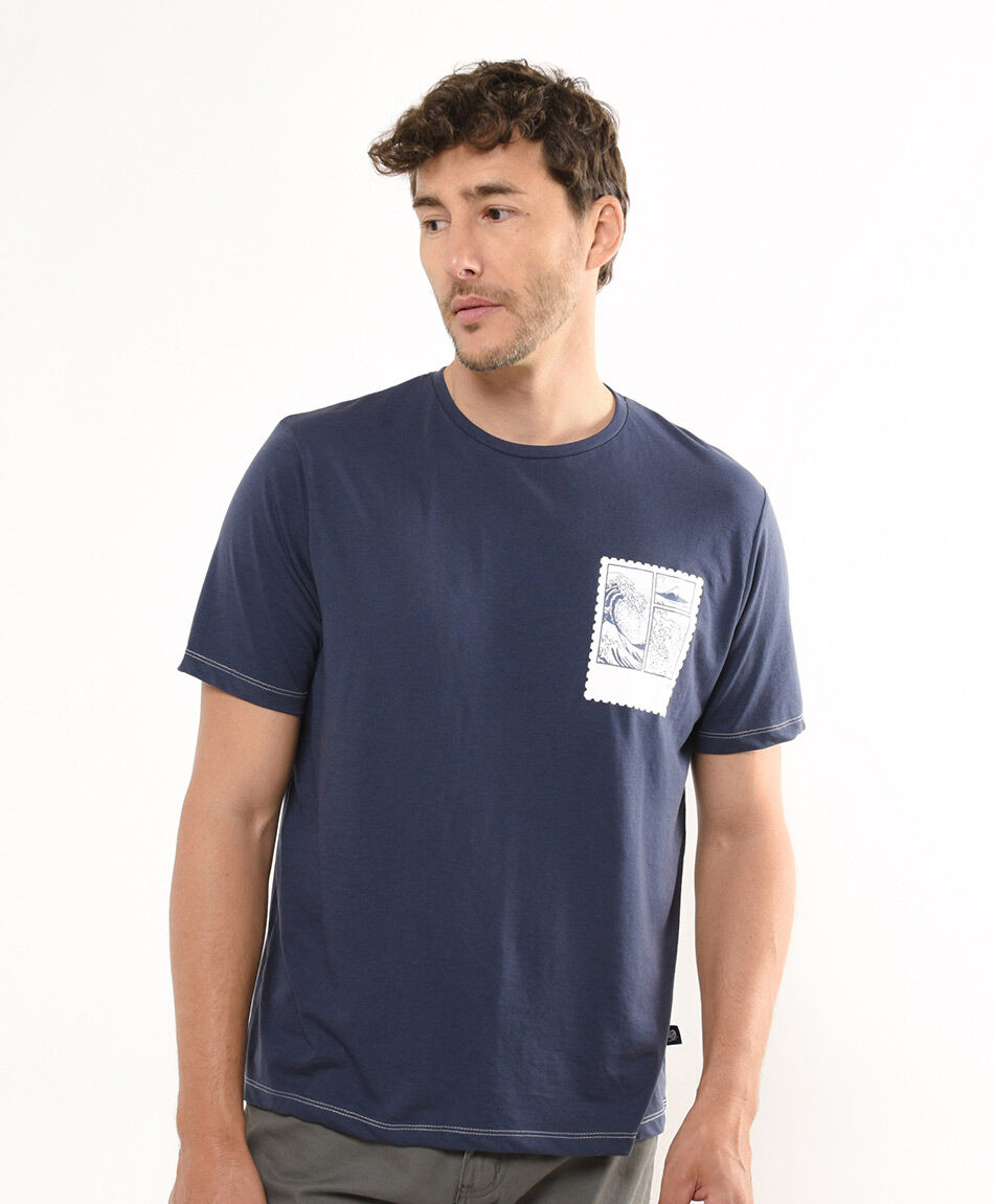 Polera hombre olas blue