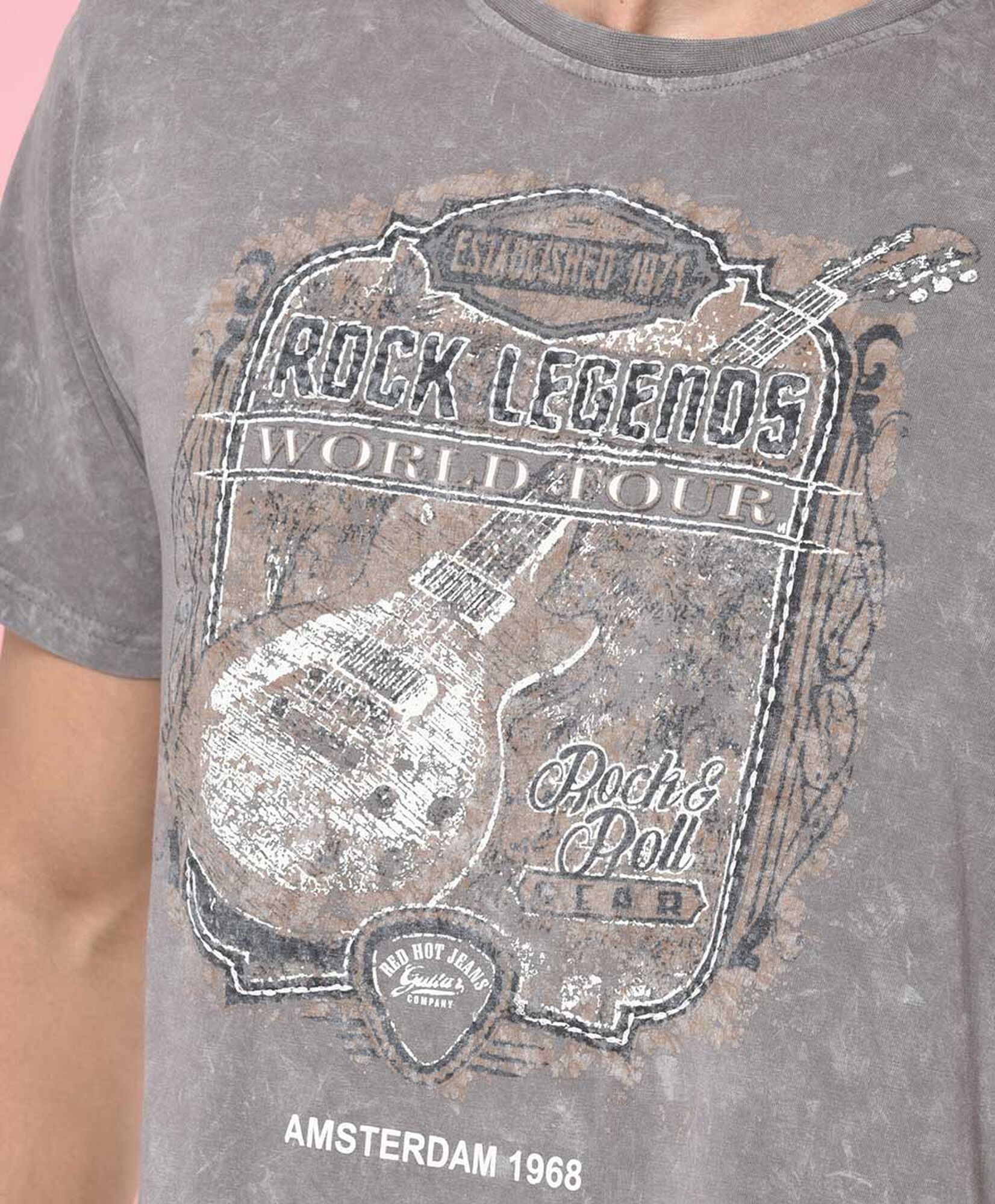 Polera hombre estampado guitarra Polera hombre estampado guitarra