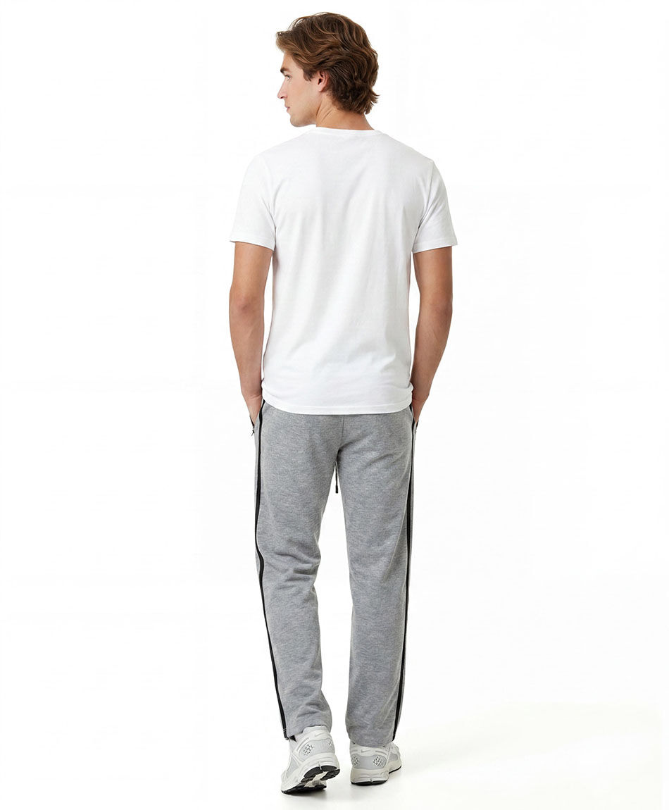 Pantal&oacute;n deportivo hombre gris l&iacute;nea lateral