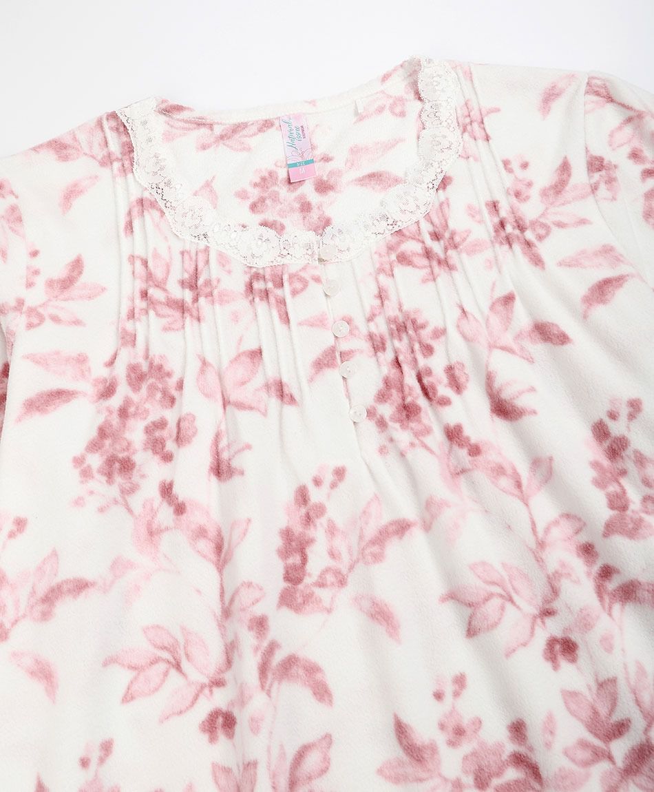 Camisa de dormir mujer  polar flores pink