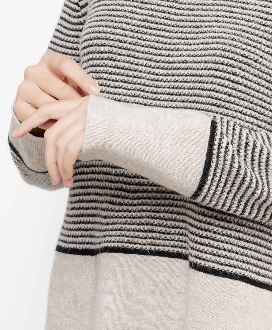 Sweater mujer l&iacute;neas cuello alto
