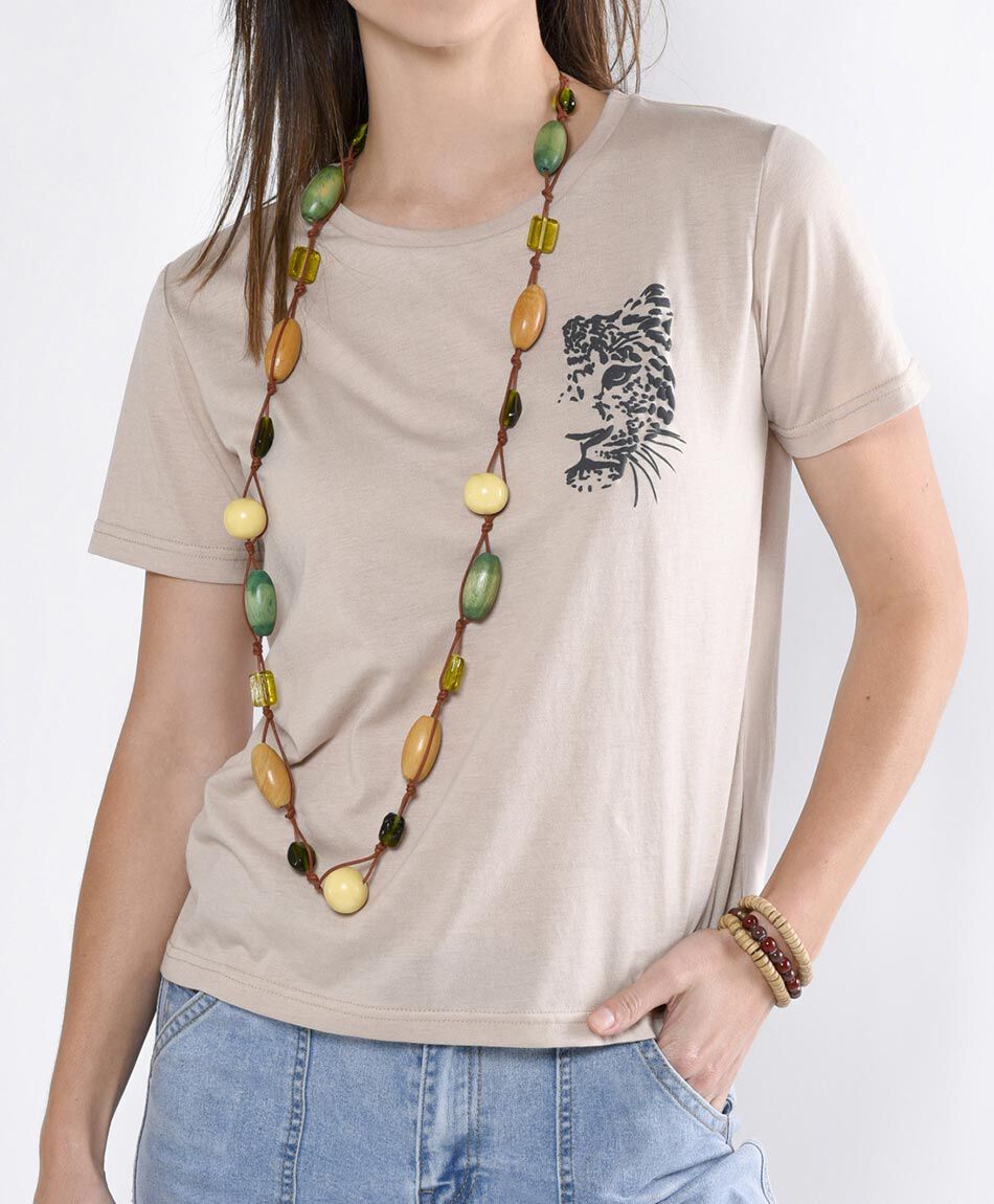 Polera manga corta cuello redondo