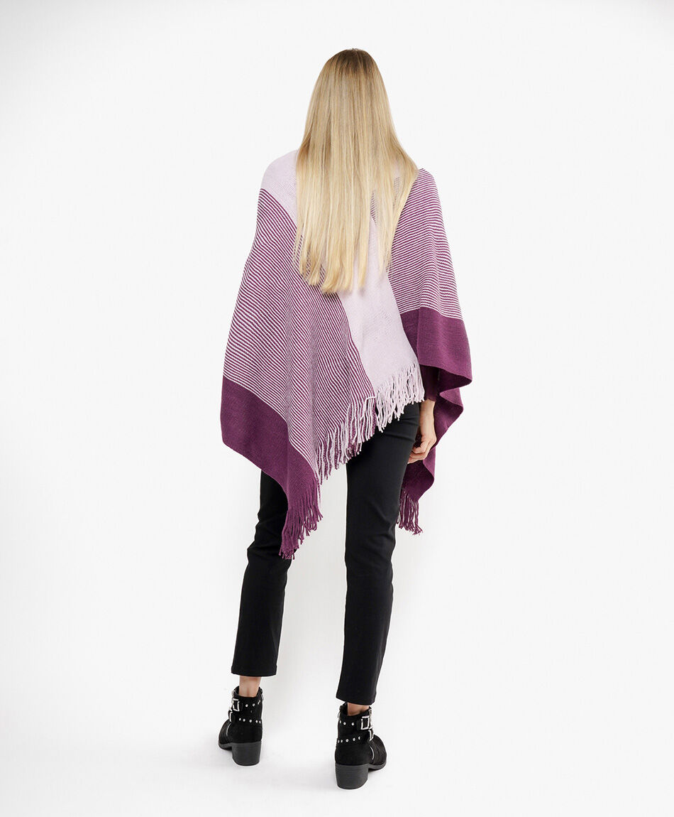 Poncho mujer mix pink