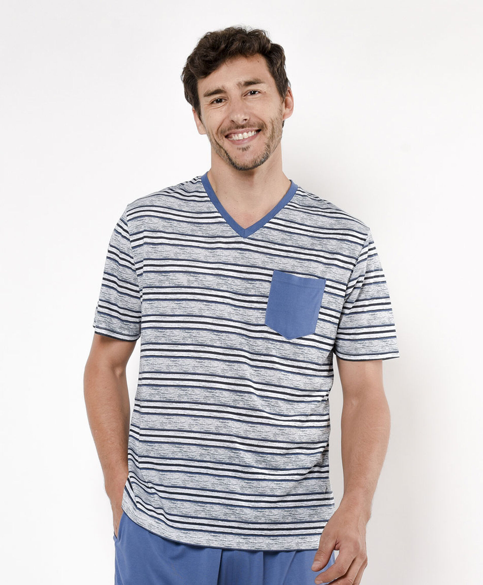 Pijama hombre bolsillo azul Pijama hombre bolsillo azul