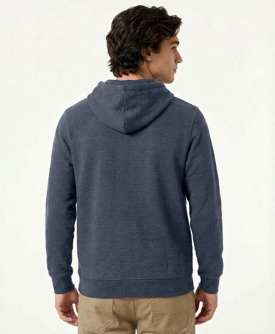 Poler&oacute;n hombre con capucha azul navy