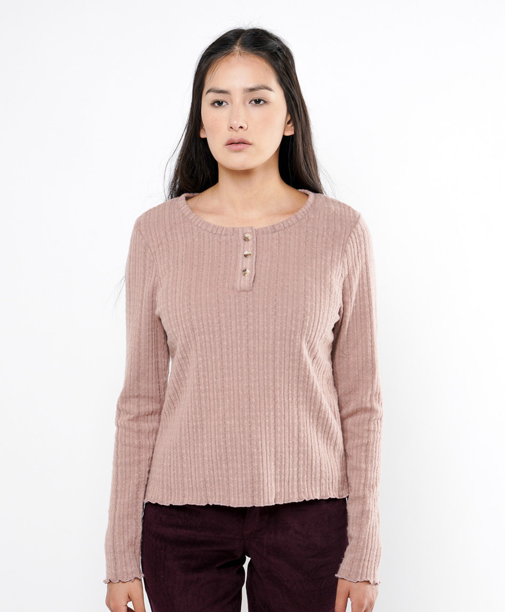 Polera mujer triple botón Polera mujer triple botón