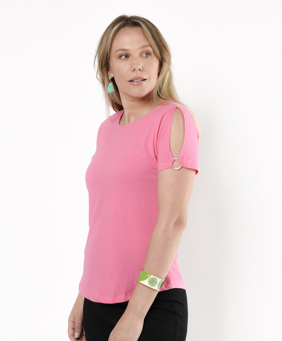 Polera mujer argolla en mangas
