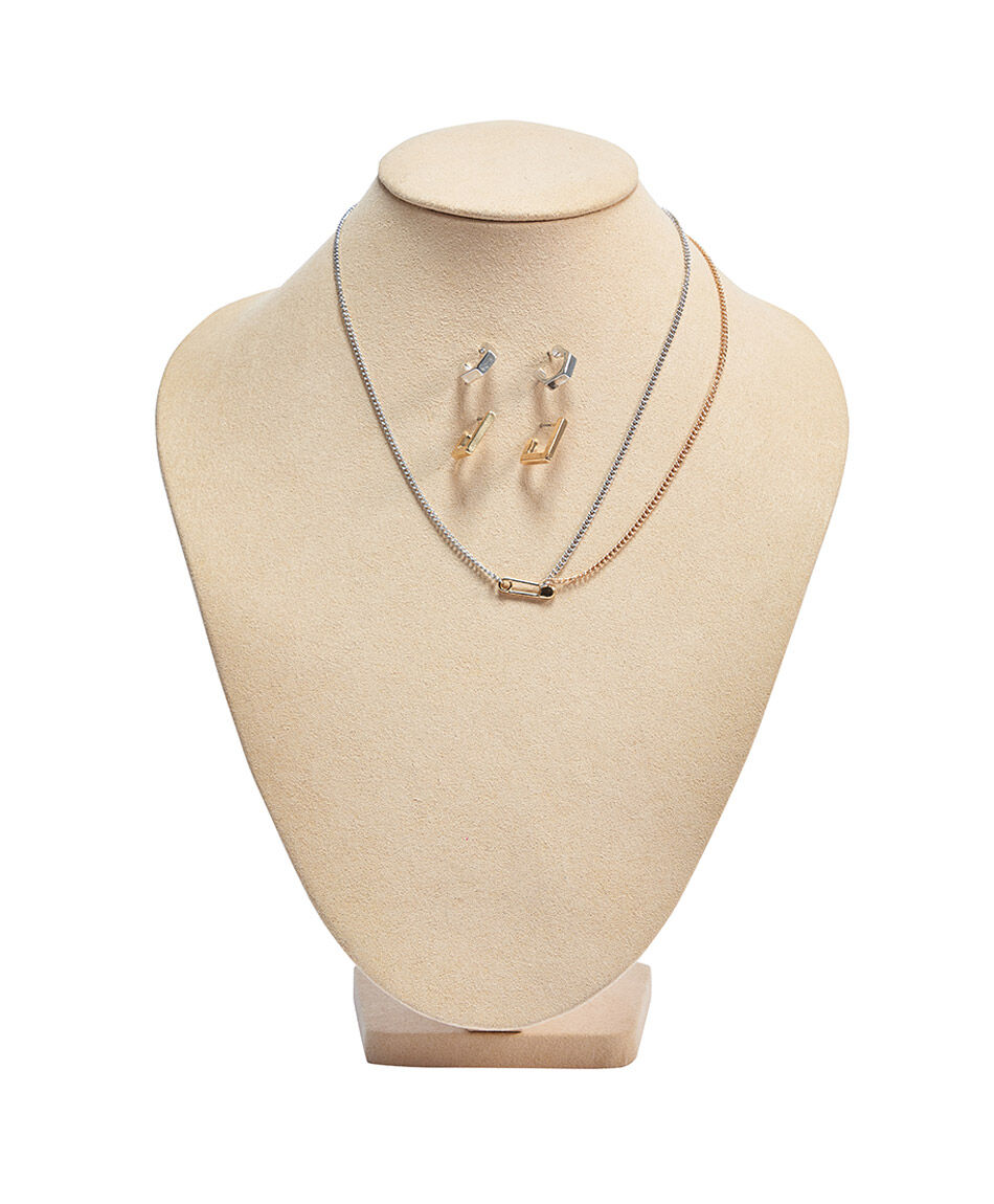 Set collar mujer silver