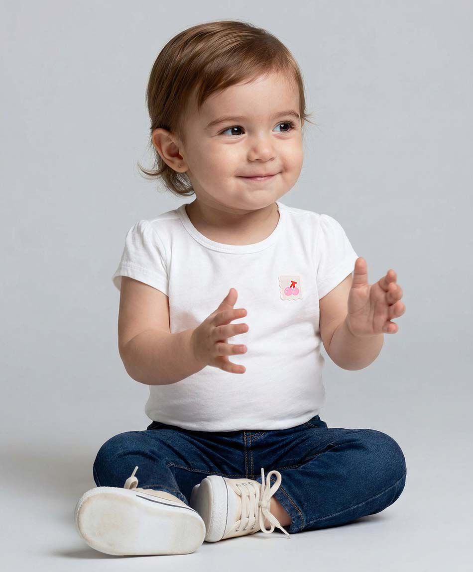 Polera beb&eacute; b&aacute;sica blanca