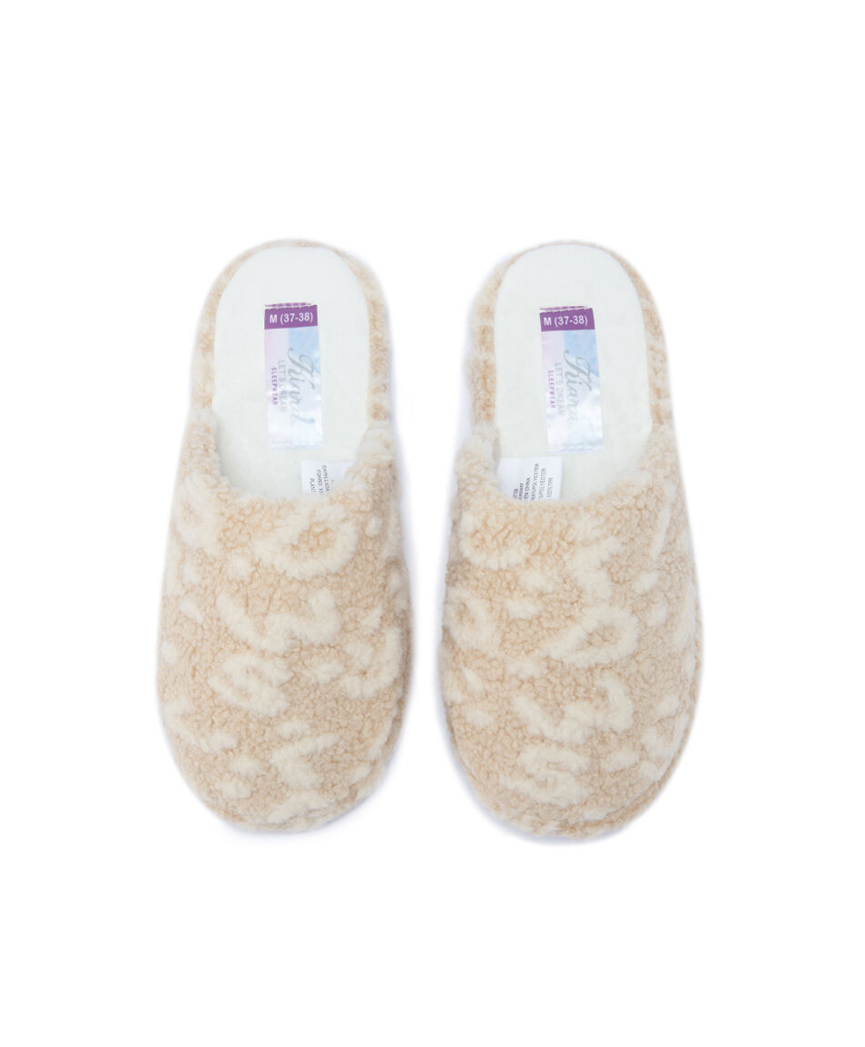 Pantufla mujer chiporro beige