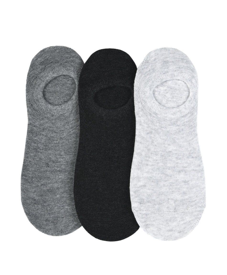 Pack 3 calcetines mujer jaspeado invisible