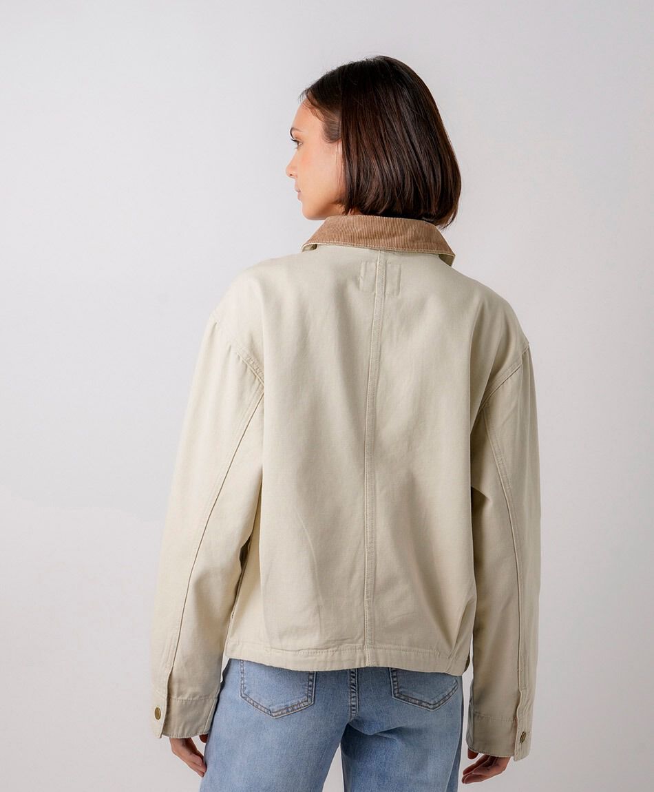 Chaqueta mujer canvas cuello corderoy