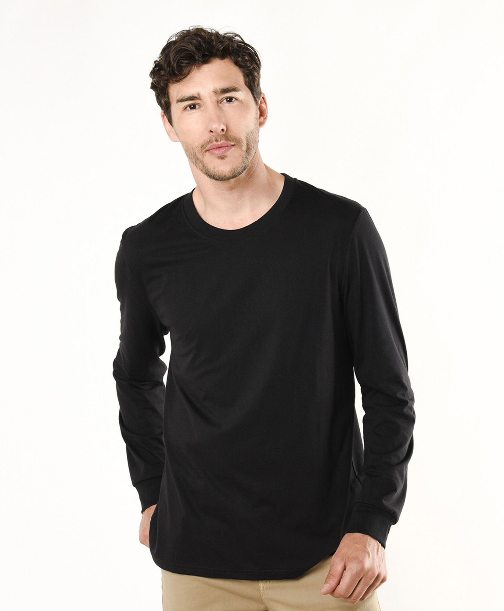 Polera hombre lisa manga larga Polera hombre lisa manga larga