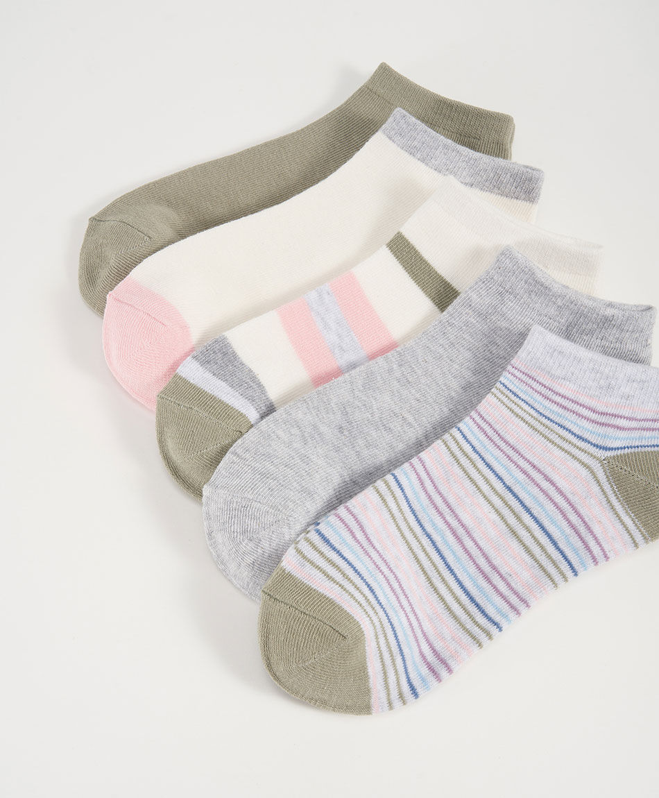 Pack 5 calcetines mujer mix rayas