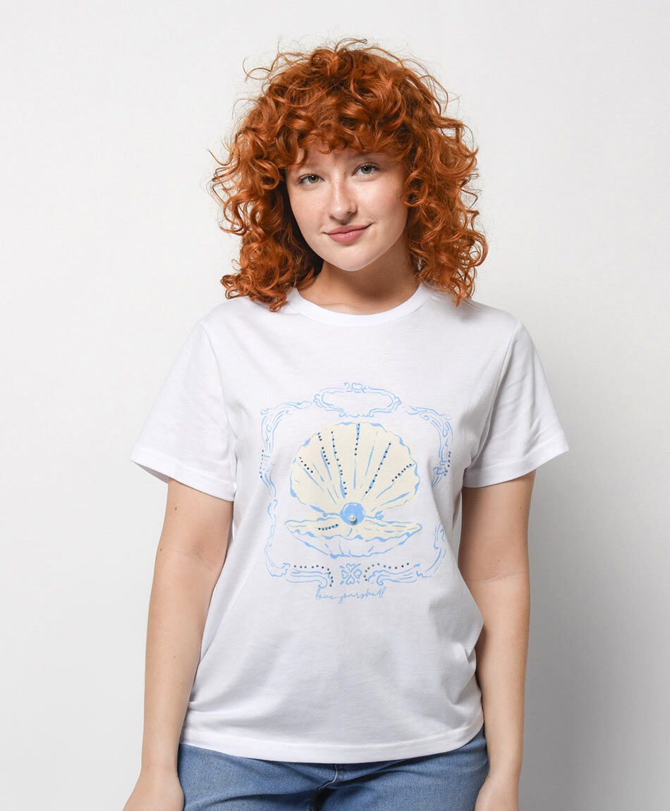 Polera mujer caracola perla