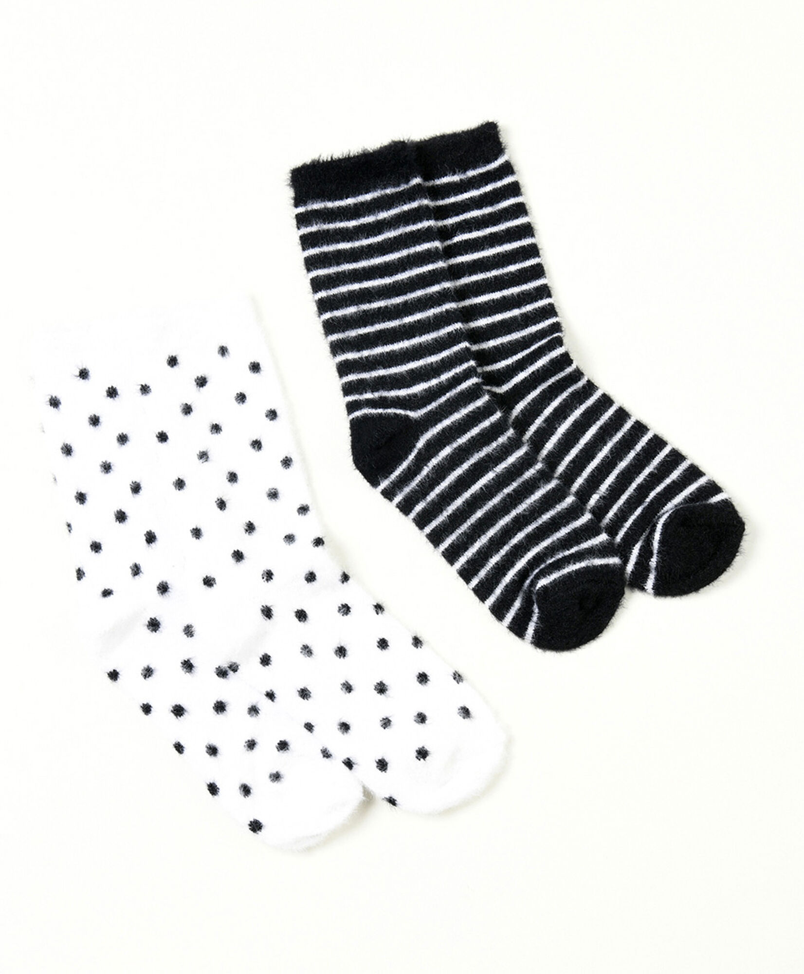 Pack 2 calcetines mujer líneas y puntos pelitos Pack 2 calcetines mujer líneas y puntos pelitos