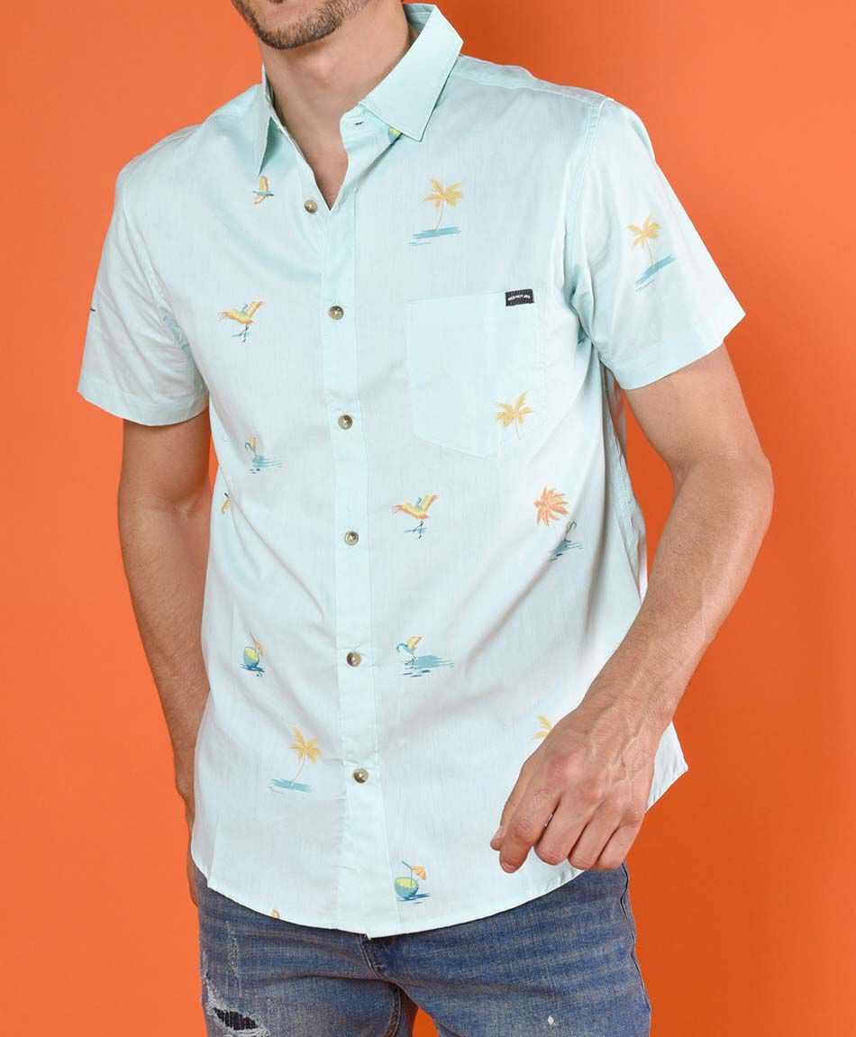 Camisa estampada manga corta