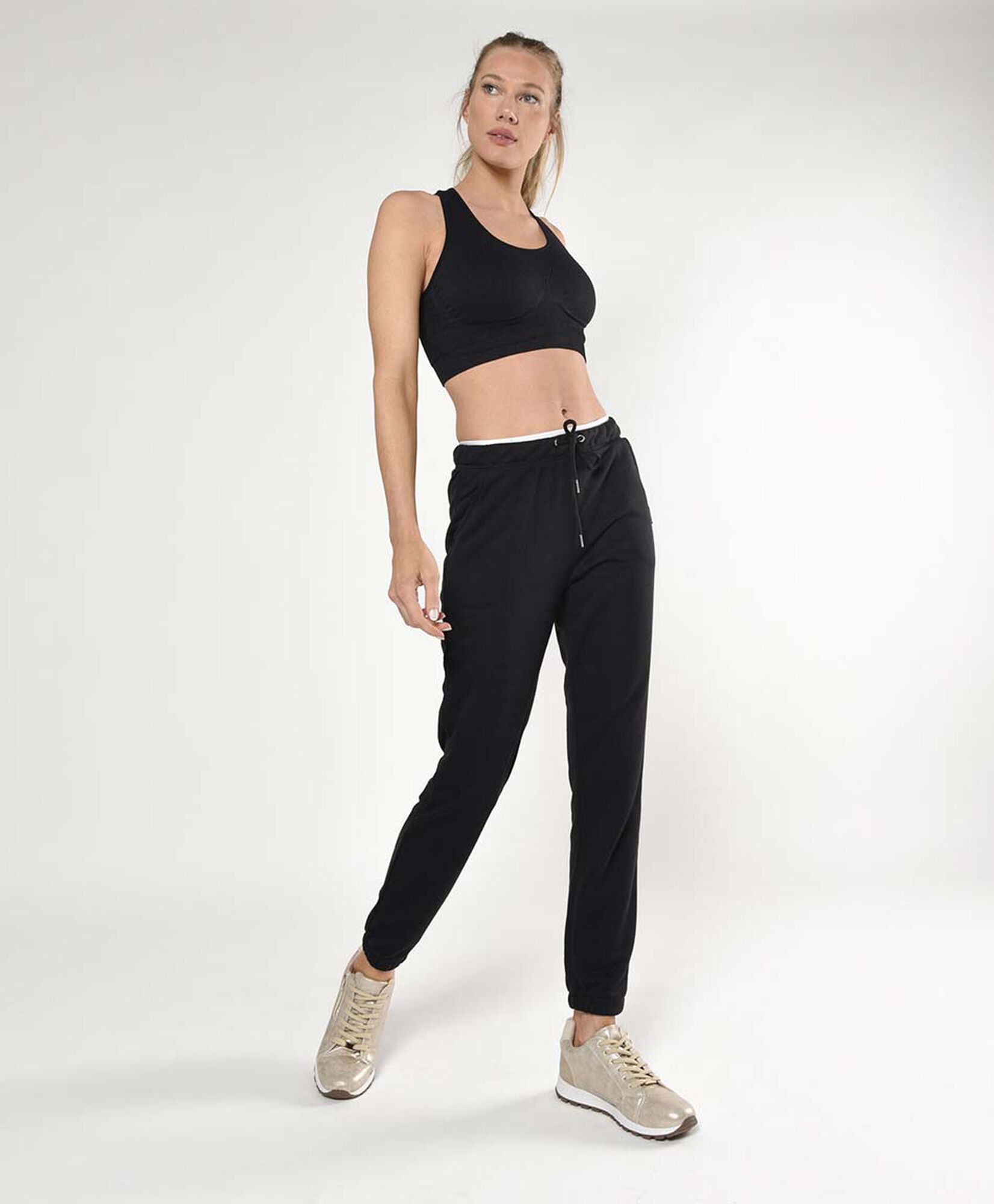 Pantalón de buzo mujer doble pretina jogger Pantalón de buzo mujer doble pretina jogger