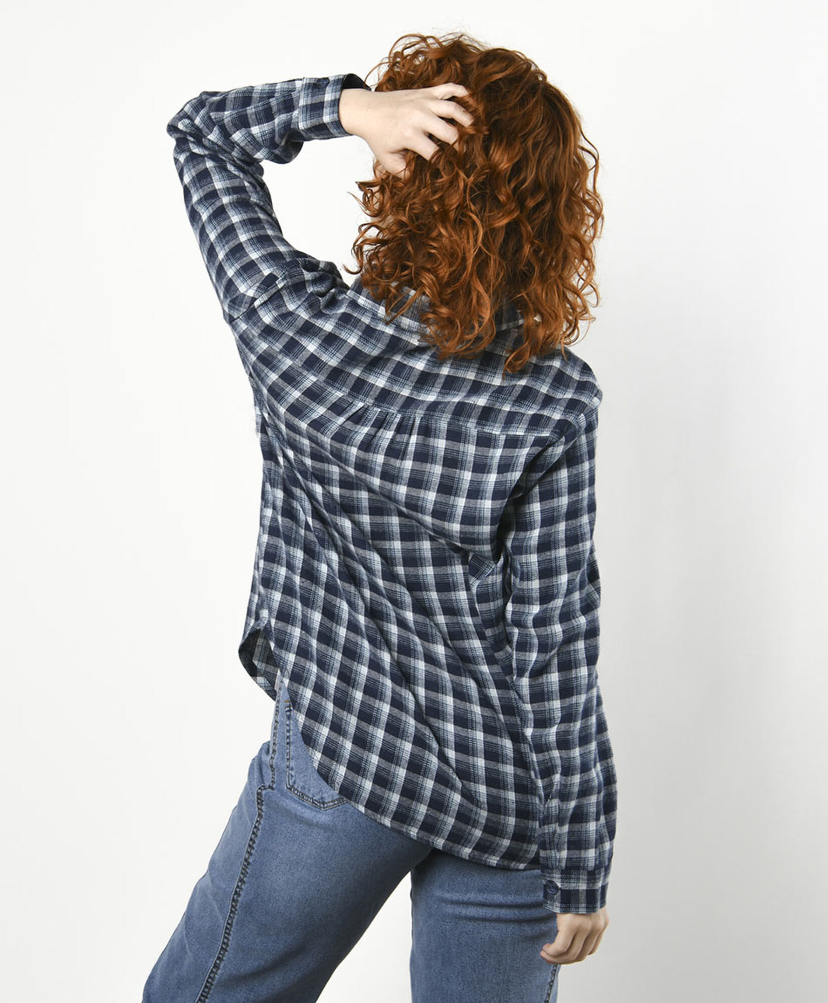 Blusa mujer cuadrillé azul Blusa mujer cuadrillé azul