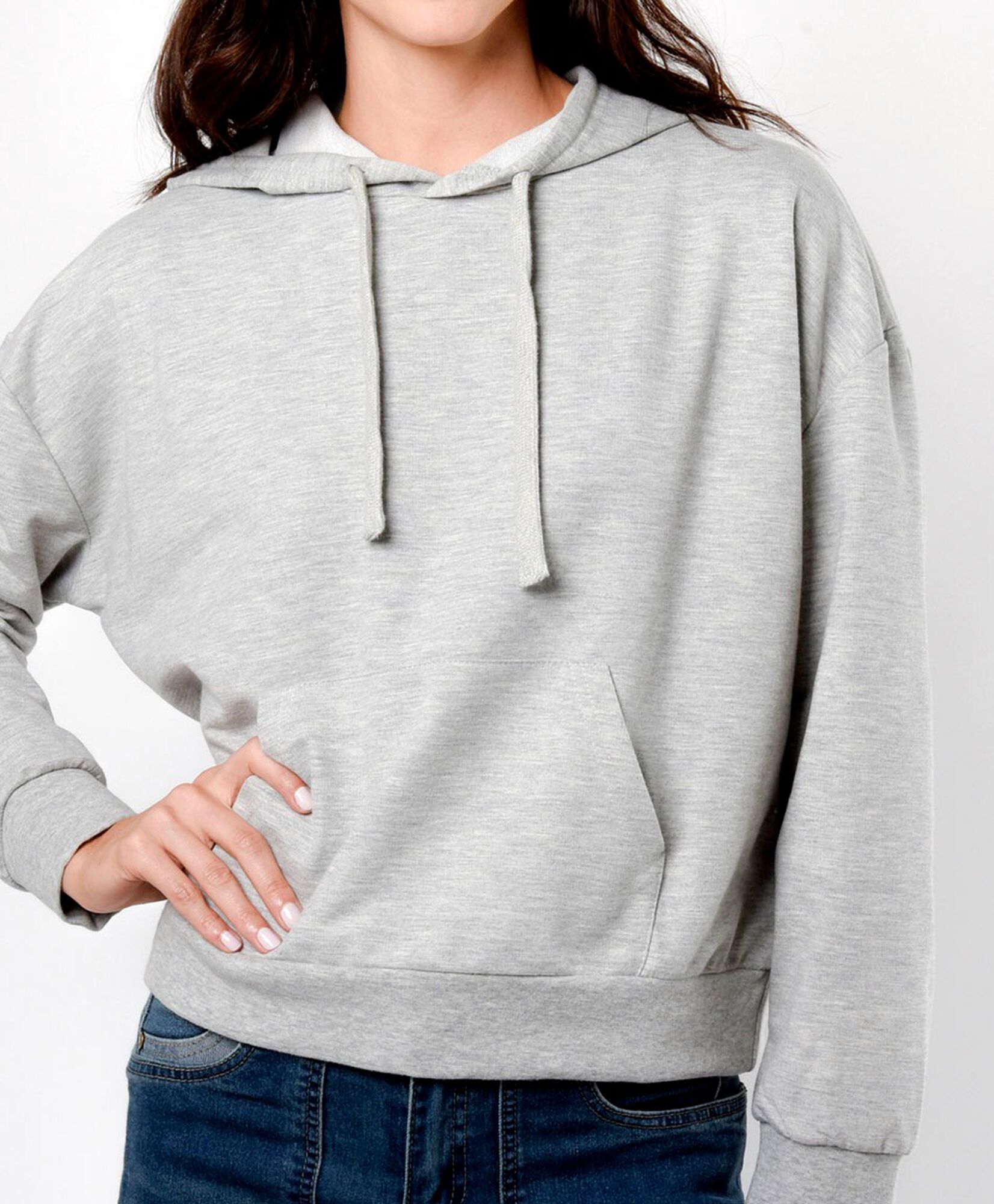 Polerón mujer básico gris Polerón mujer básico gris