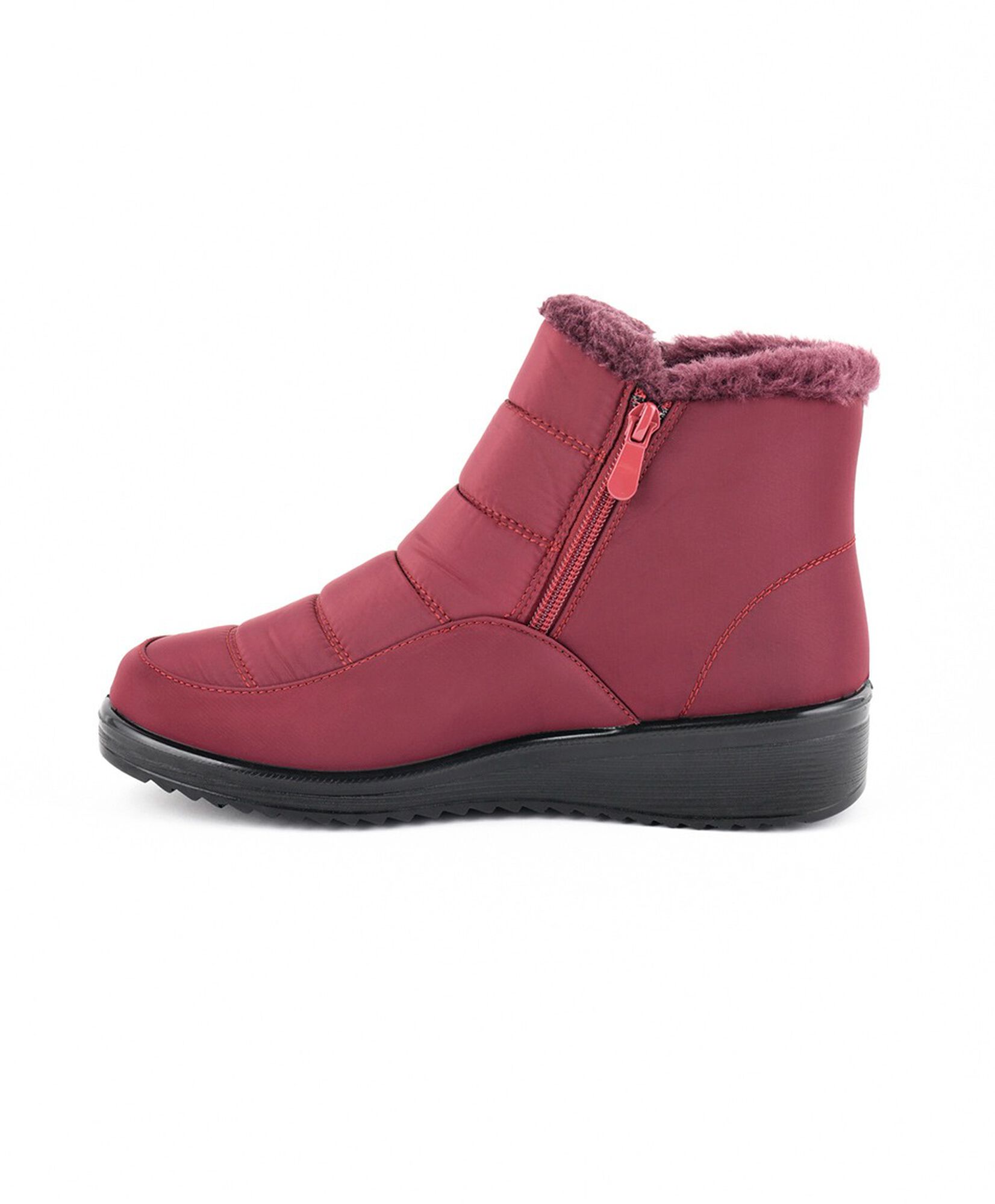 Botín mujer forrado estilo parka rojo Botín mujer forrado estilo parka rojo