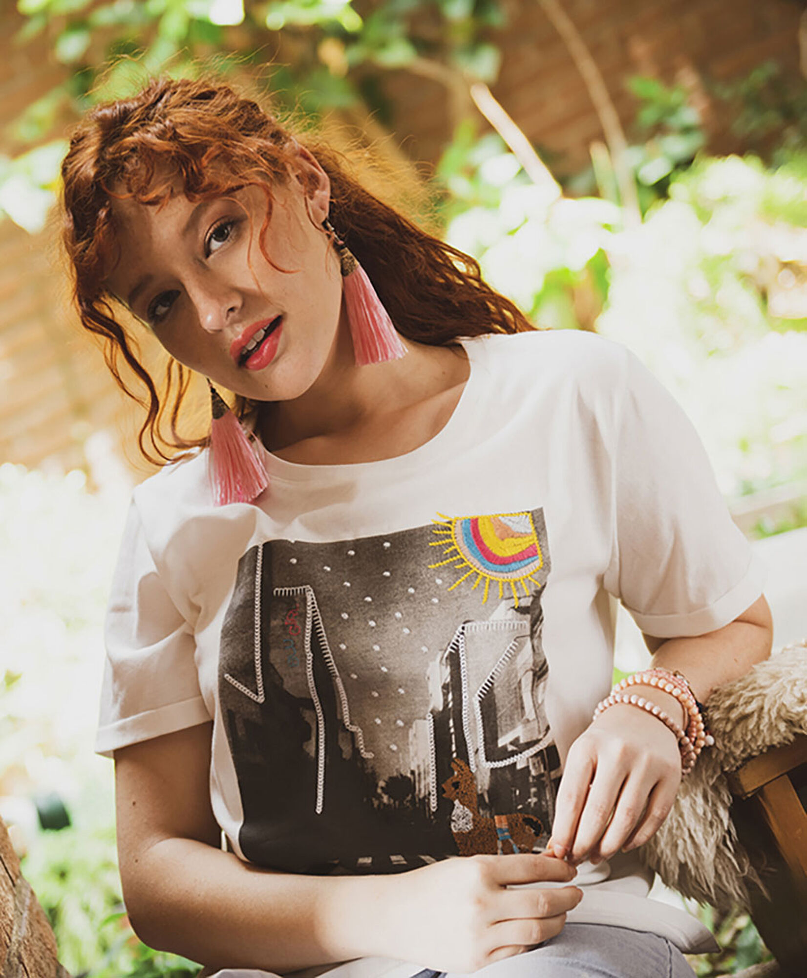 Polera mujer estampada manga corta Polera mujer estampada manga corta