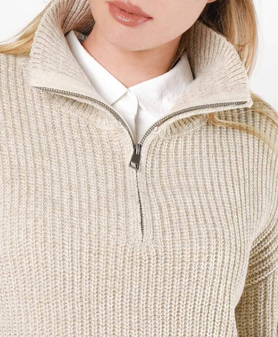 Sweater mujer cuello alto oversize