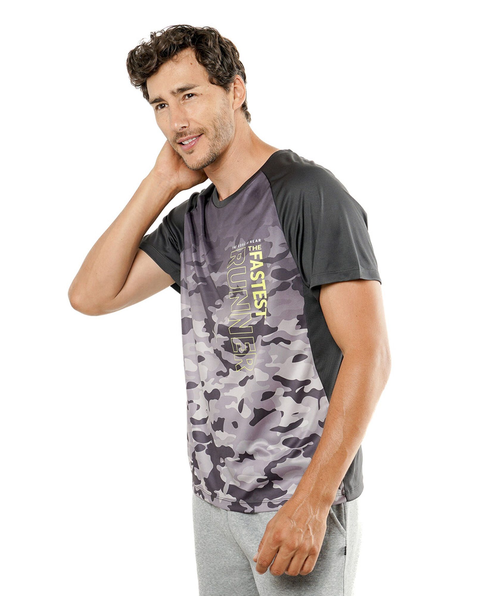 Polera deportiva hombre print camuflaje Polera deportiva hombre print camuflaje