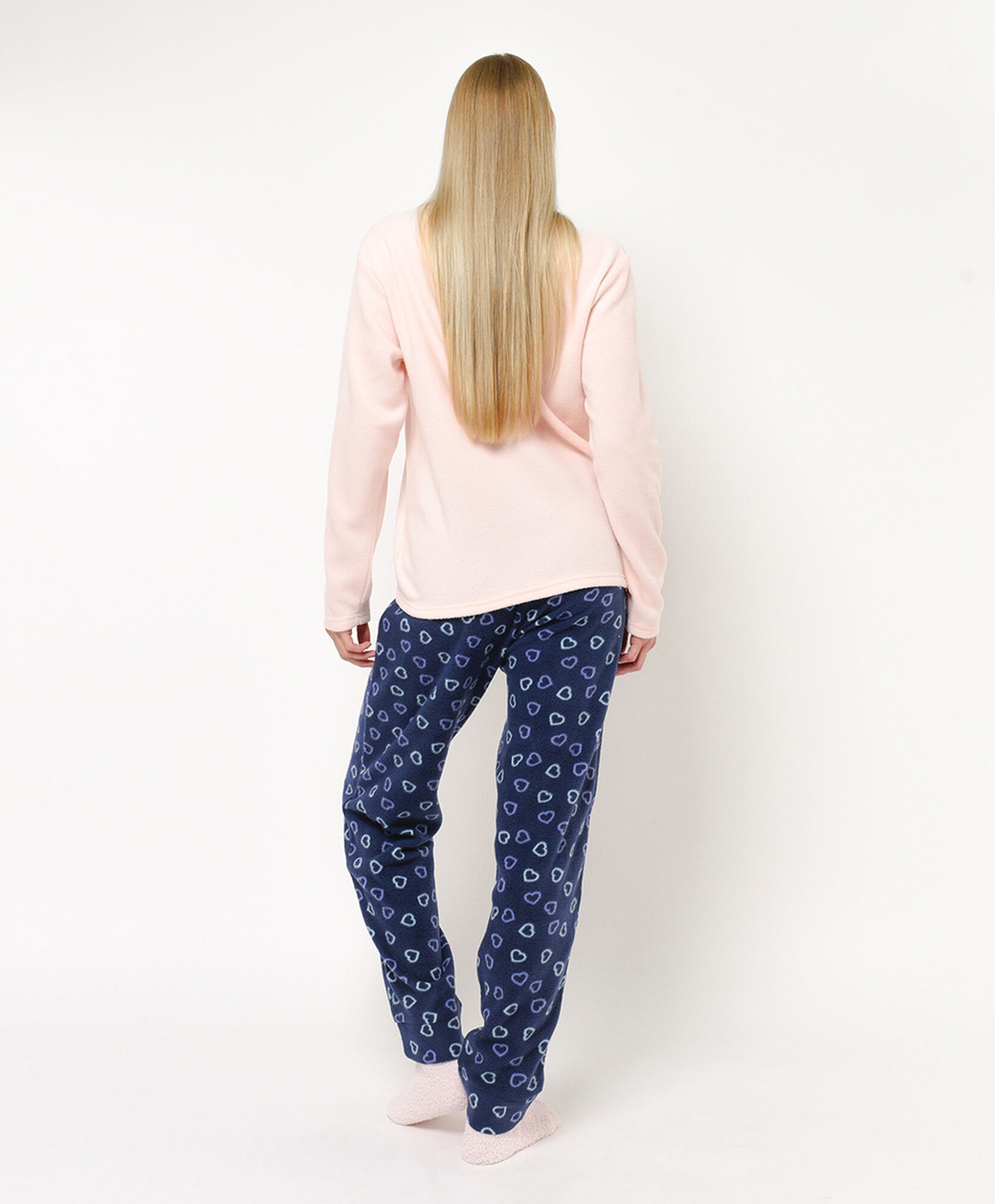 Pijama + calcetines mujer polar gato corazones Pijama + calcetines mujer polar gato corazones