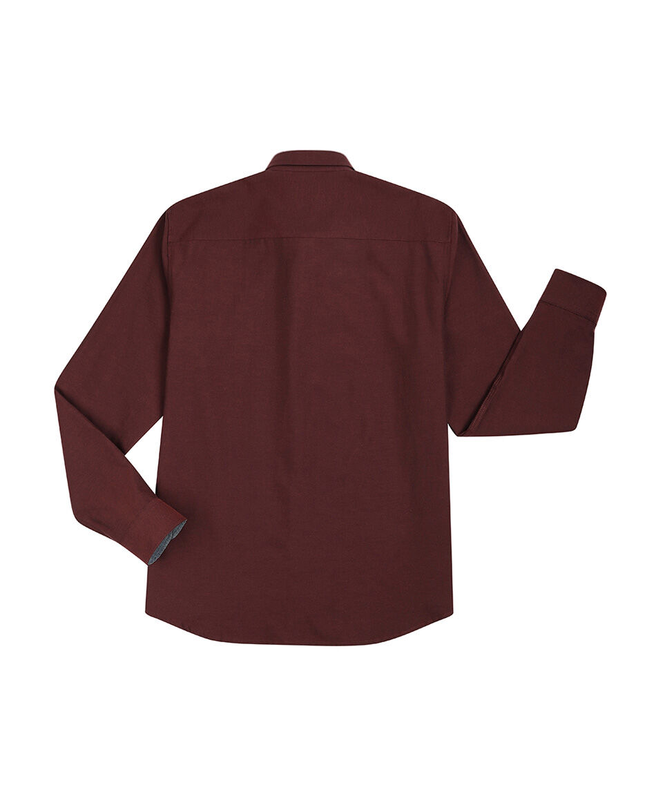 Camisa hombre lisa burdeo
