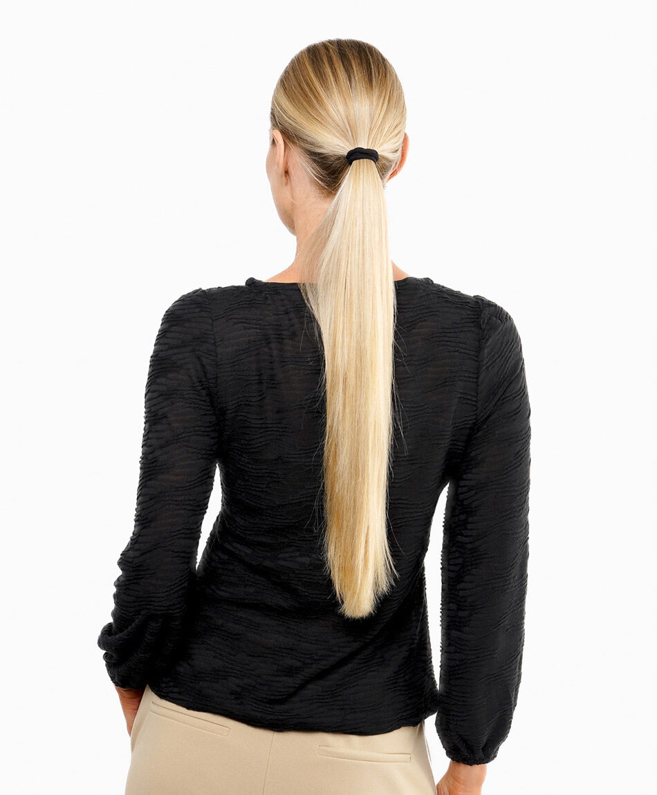 Polera mujer black jaspeada