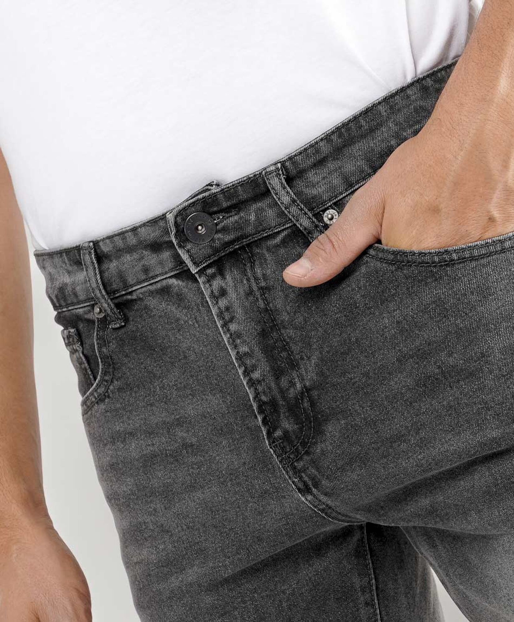 Jeans hombre gris desgastado super skinny fit Jeans hombre gris desgastado super skinny fit
