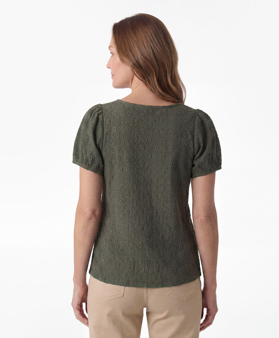 Polera mujer florcitas caladas