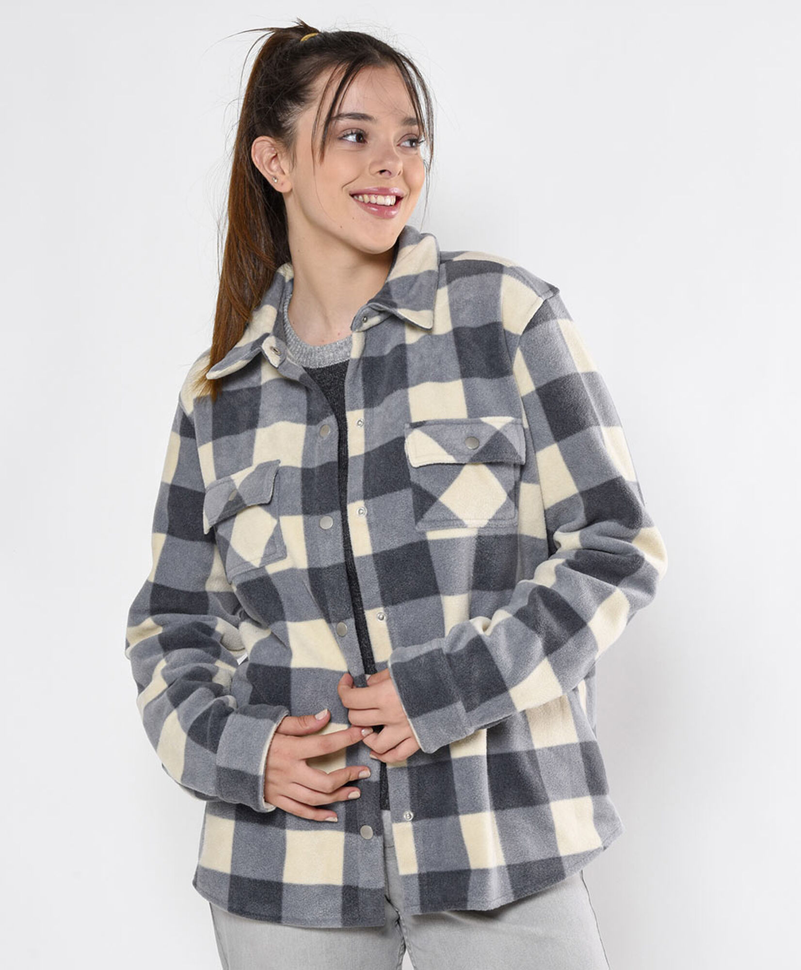 Chaqueta mujer polar cuadros Chaqueta mujer polar cuadros