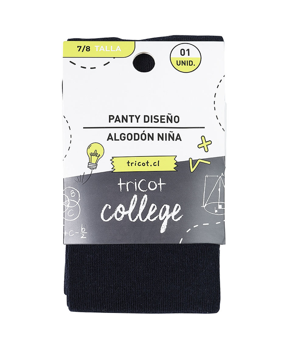 Panty escolar algod&oacute;n navy dise&ntilde;o
