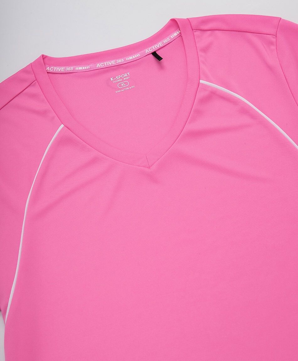 Polera deportiva mujer lisa pipping rosada