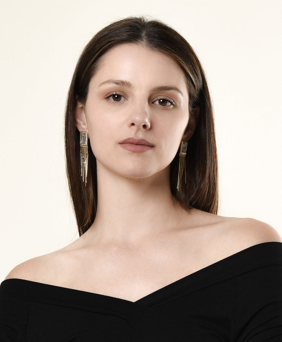 Aros mujer colgantes con cristal